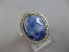 4.14CT DIAMOND & AAA SLICED SAPPHIRE 14KT WHITE GOLD OVAL & ROUND FILIGREE RING