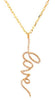 ESTATE .30CT DIAMOND 18KT YELLOW GOLD 3D CLASSIC SCRIPT LOVE NECKLACE