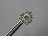 ESTATE 1.27CT DIAMOND 18KT WHITE GOLD SOLITAIRE CLUSTER INVISIBLE STUD EARRINGS