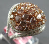 EXTRA LARGE 3.71CT WHITE & PINK DIAMOND 18KT WHITE & ROSE GOLD DOME SHAPE RING