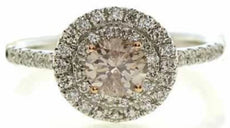 1.10CT WHITE & PINK DIAMOND 18KT WHITE & ROSE GOLD ROUND CLASSIC ENGAGEMENT RING