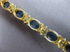 ANTIQUE LARGE 16.20CT DIAMOND & AAA SAPPHIRE 14K YELLOW GOLD OVAL BRACELET 20925