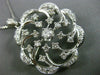 ANTIQUE LARGE 1.70CT OLD MINE DIAMOND 14KT WHITE GOLD FLOWER PIN PENDANT #23380