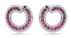 ESTATE 3.0CT DIAMOND & AAA RUBY 18K WHITE GOLD 3D SIDEWAYS HOOP HANGING EARRINGS