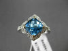 ESTATE 1.88CTW DIAMOND & AAA BLUE TOPAZ 14KT TWO TONE GOLD STAR FILIGREE RING