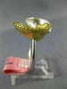 WIDE .34CT WHITE & FANCY YELLOW DIAMOND 18K 2 TONE GOLD DOUBLE SHELL FLOWER RING
