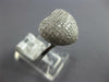 ESTATE LARGE .75CT DIAMOND 14KT WHITE GOLD 3D CLASSIC PUFF HEART LOVE RING
