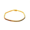 ESTATE 2.73CT AAA MULTI COLOR SAPPHIRE 14KT YELLOW GOLD 3D RAINBOW BRACELET