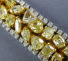 EXTRA LARGE 28.26CT WHITE & FANCY YELLOW DIAMOND 18K 2 TONE GOLD TENNIS BRACELET