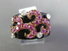 WIDE .95CT DIAMOND & AAA PINK SAPPHIRE & ONYX 18KT WHITE & ROSE GOLD ETOILE RING
