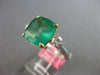 EXTRA LARGE 4.44CT DIAMOND & AAA EMERALD 18K 2 TONE GOLD CUSHION ENGAGEMENT RING
