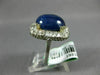 ANTIQUE EXTRA LARGE 15.23CT ROSE CUT DIAMOND & AAA SAPPHIRE PLATINUM HALO RING