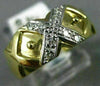 ESTATE WIDE .15CT DIAMOND 14KT YELLOW GOLD 3D CLASSIC TRIPLE X LOVE RING #2790