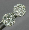 ESTATE LARGE .75CT ROUND DIAMOND 18KT WHITE GOLD CLASSIC FLOWER CLUSTER EARRINGS
