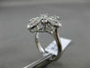 ESTATE LARGE .89CT DIAMOND 14KT WHITE GOLD 3D OPEN FLOWER ETOILE FILIGREE RING