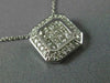 ESTATE LARGE .68CT DIAMOND 14KT WHITE GOLD 3D OCTAGON INVISIBLE PENDANT #21627