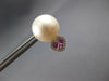 .37CT DIAMOND & AAA PINK SAPPHIRE & SOUTH SEA PEARL 14K WHITE GOLD STUD EARRINGS