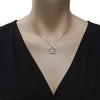 ESTATE .56CT DIAMOND 18KT WHITE GOLD 3D OPEN FLOWER LOVE FLOATING PENDANT