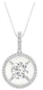 ESTATE .40CT DIAMOND 14K WHITE GOLD 3D SOLITAIRE ROUND HALO FLOATING PENDANT