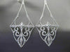 ANTIQUE LARGE .86CT DIAMOND 14K WHITE GOLD 3D FILIGREE MILGRAIN HANGING EARRINGS
