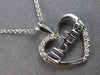ESTATE .05CT DIAMOND 14KT WHITE GOLD 3D OPEN HEART MOTHER FUN FLOATING PENDANT