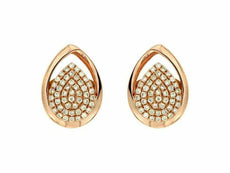 .30CT DIAMOND 14KT ROSE GOLD CLUSTER TEAR DROP PEAR SHAPE CLASSIC STUD EARRINGS