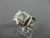 ANTIQUE .51CT OLD MINE ROUND DIAMOND 14KT WHITE GOLD GYPSY MENS RING 10mm #19338