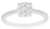 ESTATE .38CT DIAMOND 14KT WHITE GOLD 3D CLASSIC ROUND CLUSTER FLOWER LOVE RING
