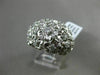 ESTATE EXTRA LARGE .10CT DIAMOND 14KT WHITE GOLD 3D MATTE & SHINY FLOWER RING