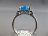 ESTATE 2.65CT DIAMOND & AAA BLUE TOPAZ 14K WHITE GOLD 3D CLASSIC ENGAGEMENT RING