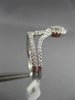 ESTATE WIDE .46CT DIAMOND 18K WHITE GOLD TEAR DROP CLUSTER TRIANGULAR CROWN RING