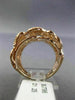 ESTATE WIDE 1.25CT ROUND DIAMOND 14K ROSE GOLD 3D OPEN FILIGREE FLOWER LEAF RING