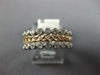 ESTATE WIDE .42CT DIAMOND 14KT WHITE & ROSE GOLD 3D ETOILE ROPE ANNIVERSARY RING