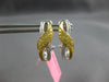 .46CT WIHTE & FANCY YELLOW DIAMOND 18K WHITE GOLD CRISS CROSS X HANGING EARRINGS