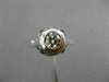 ANTIQUE .45CT DIAMOND SAPPHIRE 14K WHITE GOLD 3D FILIGREE ENGAGEMENT RING #25574