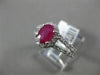 ESTATE 1.55CT DIAMOND & RUBY 14KT WHITE GOLD OVAL HALO FILIGREE ENGAGEMENT RING