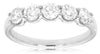 ESTATE 1.0CT DIAMOND 14KT WHITE GOLD 3D 5 STONE SHARE PRONG ANNIVERSARY RING