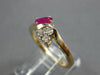 .45CT DIAMOND & AAA RUBY 14KT YELLOW GOLD OVAL & ROUND CRISS CROSS RING #27660