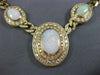 ESTATE EXTRA LARGE 73.9CT DIAMOND & AAA OPAL 18KT YELLOW GOLD OVAL HALO NECKLACE