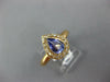 1.12CT DIAMOND & AAA TANZANITE 14KT YELLOW GOLD PEAR SHAPE HALO ENGAGEMENT RING