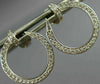 ESTATE .62CT DIAMOND 18KT WHITE GOLD 3D SIDEWAYS ROUND NAIL FUN HOOP EARRINGS