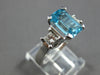 LARGE 4.07CT DIAMOND & AAA AQUAMARINE 14KT WHITE GOLD 3D ENGAGEMENT RING #57860