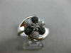 ESTATE WIDE .25CT WHITE & BLACK DIAMOND 14KT WHITE GOLD FLOWER CRISS CROSS RING