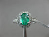 WIDE 1.30CT DIAMOND & AAA EMERALD 14KT WHITE GOLD OVAL HALO ENGAGEMENT RING 2453