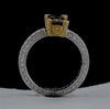 2.02CT WHITE & MOCHA DIAMOND 18KT 2 TONE GOLD BAGUETTE & ROUND ENGAGEMENT RING