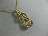 ESTATE .25CT DIAMOND 14KT YELLOW GOLD HEART LOVE KNOT INFINITY FLOATING PENDANT