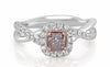 .63CT WHITE & PINK DIAMOND 18KT WHITE & ROSE GOLD 3D CRISS CROSS ENGAGEMENT RING