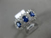 WIDE 2.0CT DIAMOND & AAA OVAL SAPPHIRE 14KT WHITE GOLD PAST PRESENT FUTURE RING