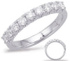 .74CT DIAMOND 14KT WHITE GOLD CLASSIC 9 STONE FOUR PRONG ROUND ANNIVERSARY RING