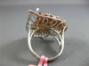 EXTRA LARGE 4.64CT WHITE & PINK DIAMOND 18K WHITE & ROSE GOLD 3D HEART LOVE RING